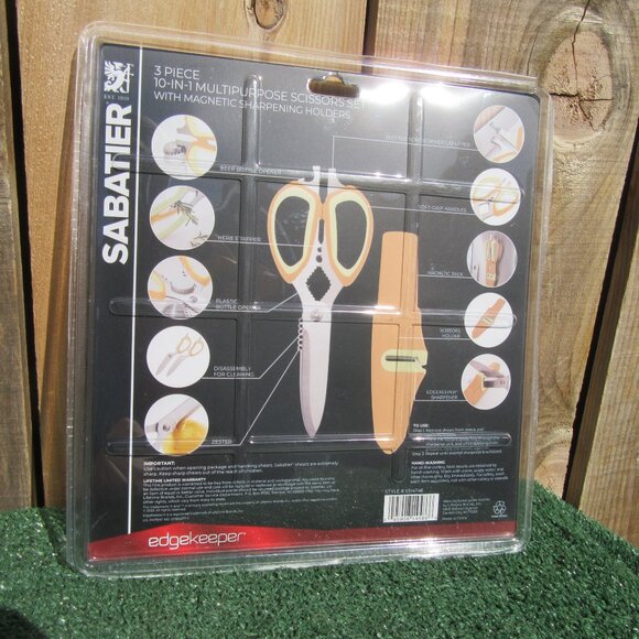 Brand New Sabatier 3 Piece 10-in-1 Multipurpose Scissor Set Tan - Picture 4 of 5